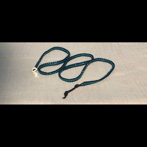 Wrap Bracelet: Teal Crystal & Espresso Brown